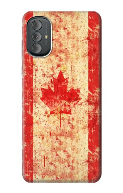 W1603 Canada Flag Old Vintage Hard Case and Leather Flip Case For Motorola Moto G Power 2022, G Play 2023