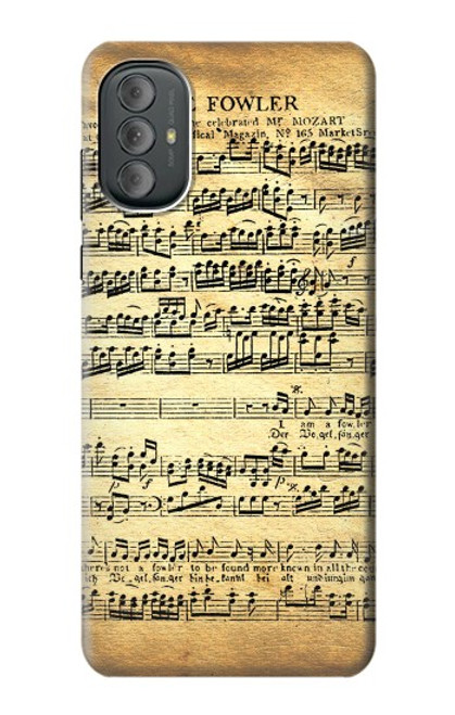 W2667 The Fowler Mozart Music Sheet Hard Case and Leather Flip Case For Motorola Moto G Power 2022, G Play 2023
