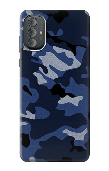 W2959 Navy Blue Camo Camouflage Hard Case and Leather Flip Case For Motorola Moto G Power 2022, G Play 2023