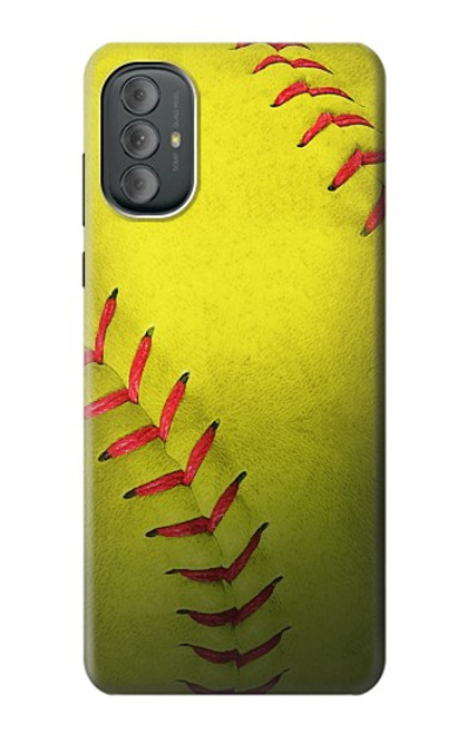 W3031 Yellow Softball Ball Hard Case and Leather Flip Case For Motorola Moto G Power 2022, G Play 2023