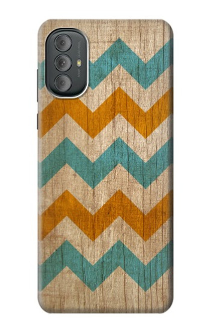 W3033 Vintage Wood Chevron Graphic Printed Hard Case and Leather Flip Case For Motorola Moto G Power 2022, G Play 2023