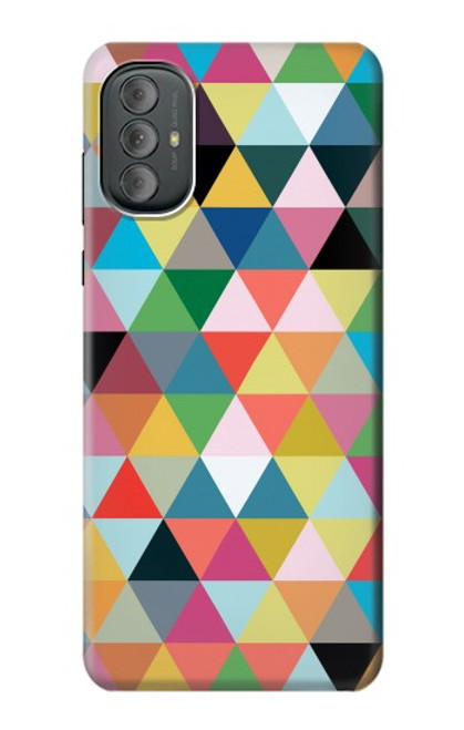 W3049 Triangles Vibrant Colors Hard Case and Leather Flip Case For Motorola Moto G Power 2022, G Play 2023