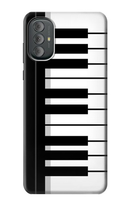 W3078 Black and White Piano Keyboard Hard Case and Leather Flip Case For Motorola Moto G Power 2022, G Play 2023