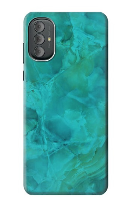 W3147 Aqua Marble Stone Hard Case and Leather Flip Case For Motorola Moto G Power 2022, G Play 2023