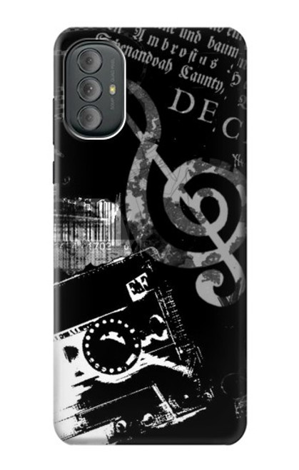 W3197 Music Cassette Note Hard Case and Leather Flip Case For Motorola Moto G Power 2022, G Play 2023