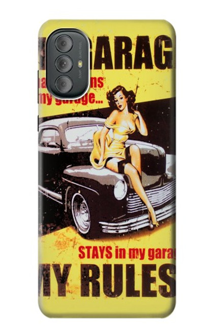 W3198 My Garage Pinup Girl Hard Case and Leather Flip Case For Motorola Moto G Power 2022, G Play 2023