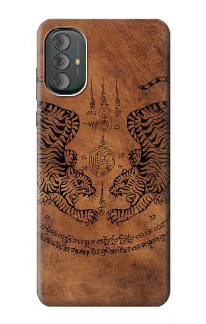 W3209 Sak Yant Twin Tiger Hard Case and Leather Flip Case For Motorola Moto G Power 2022, G Play 2023