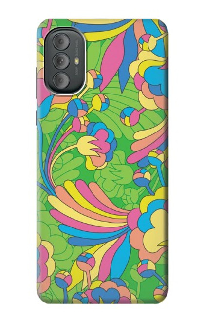 W3273 Flower Line Art Pattern Hard Case and Leather Flip Case For Motorola Moto G Power 2022, G Play 2023