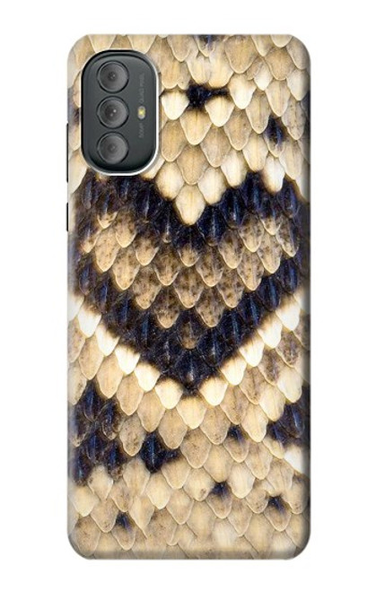 W3417 Diamond Rattle Snake Graphic Print Hard Case and Leather Flip Case For Motorola Moto G Power 2022, G Play 2023