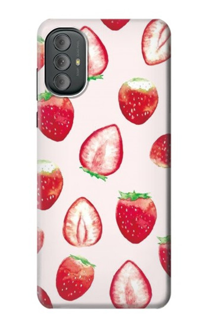 W3481 Strawberry Hard Case and Leather Flip Case For Motorola Moto G Power 2022, G Play 2023