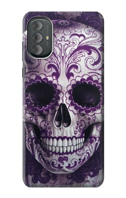 W3582 Purple Sugar Skull Hard Case and Leather Flip Case For Motorola Moto G Power 2022, G Play 2023