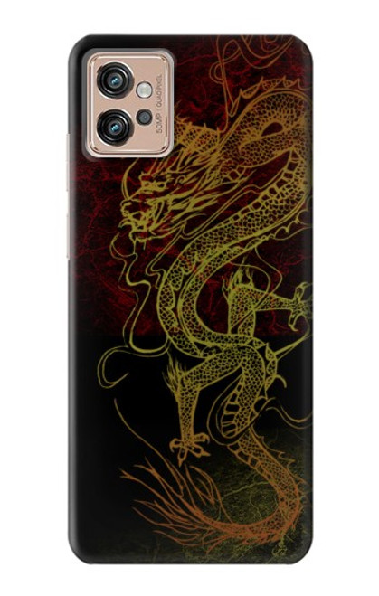 W0354 Chinese Dragon Hard Case and Leather Flip Case For Motorola Moto G32