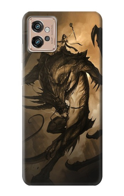 W0388 Dragon Rider Hard Case and Leather Flip Case For Motorola Moto G32