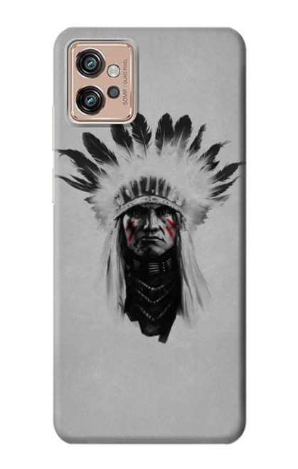 W0451 Indian Chief Hard Case and Leather Flip Case For Motorola Moto G32