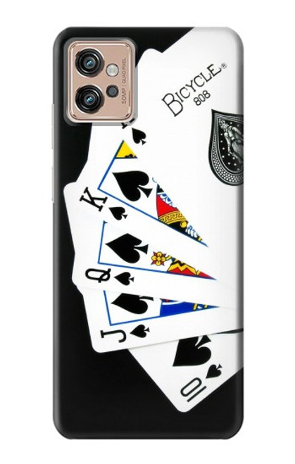 W1078 Poker Royal Straight Flush Hard Case and Leather Flip Case For Motorola Moto G32