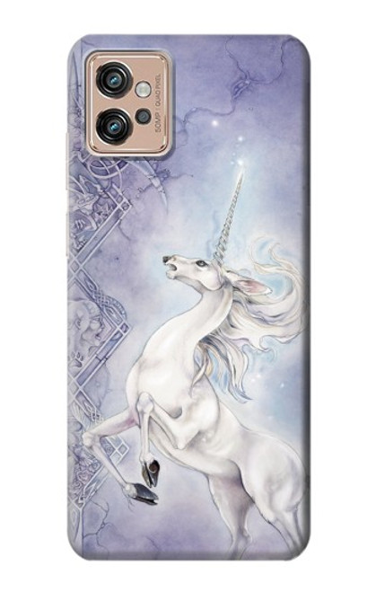 W1134 White Horse Unicorn Hard Case and Leather Flip Case For Motorola Moto G32