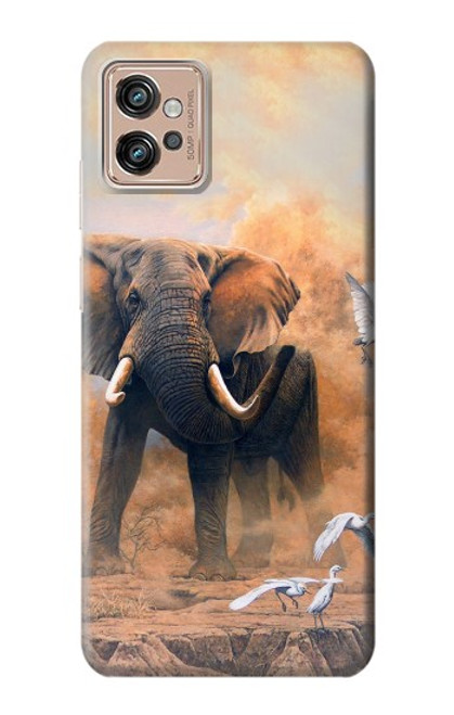 W1292 Dusty Elephant Egrets Hard Case and Leather Flip Case For Motorola Moto G32