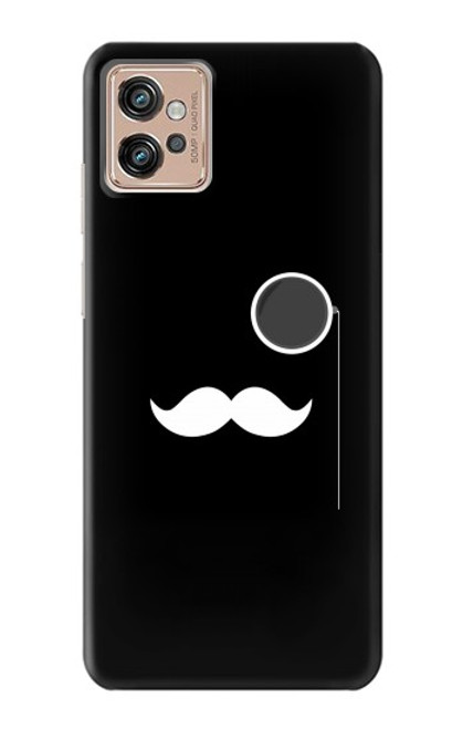 W1946 Sir Mustache Minimalism Hard Case and Leather Flip Case For Motorola Moto G32