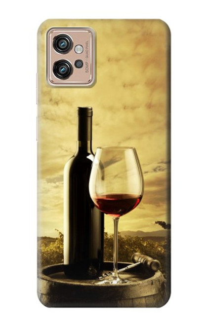 W2042 A Grape Vineyard Grapes Bottle Red Wine Hard Case and Leather Flip Case For Motorola Moto G32