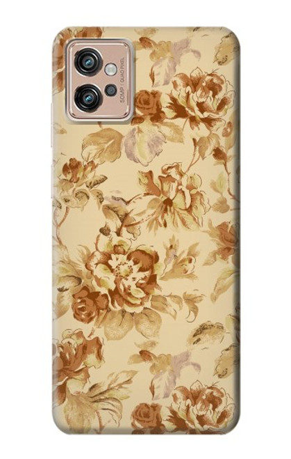 W2180 Flower Floral Vintage Pattern Hard Case and Leather Flip Case For Motorola Moto G32