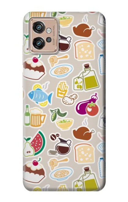 W2321 Food and Drink Seamless Hard Case and Leather Flip Case For Motorola Moto G32