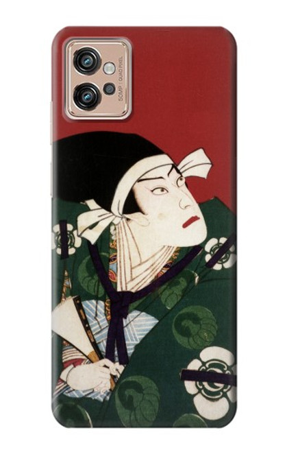 W2498 Japan Art Toyohara Kunichika Hard Case and Leather Flip Case For Motorola Moto G32