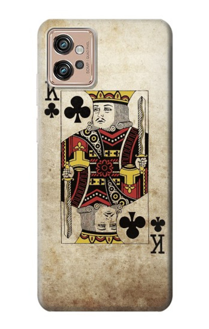 W2528 Poker King Card Hard Case and Leather Flip Case For Motorola Moto G32