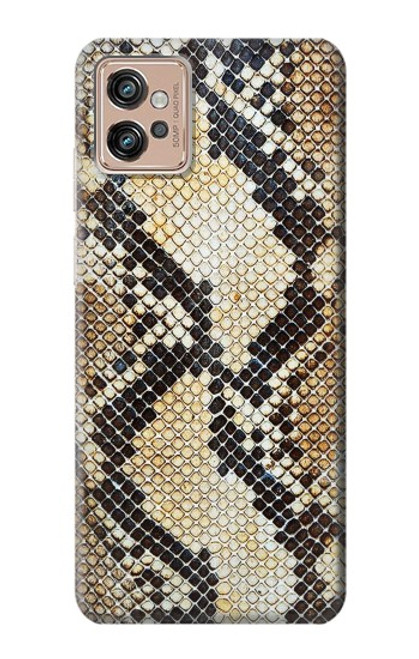 W2703 Snake Skin Texture Graphic Printed Hard Case and Leather Flip Case For Motorola Moto G32