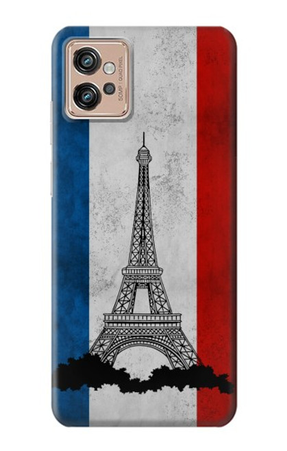 W2859 Vintage France Flag Eiffel Tower Hard Case and Leather Flip Case For Motorola Moto G32