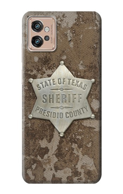 W2868 Texas Presidio County Sheriff Badge Hard Case and Leather Flip Case For Motorola Moto G32