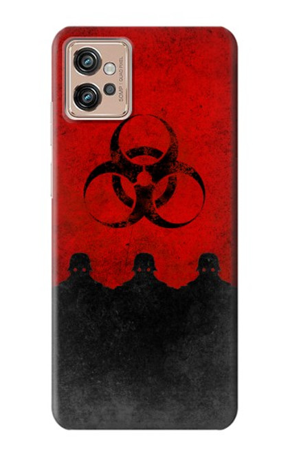 W2917 Biohazards Virus Red Alert Hard Case and Leather Flip Case For Motorola Moto G32