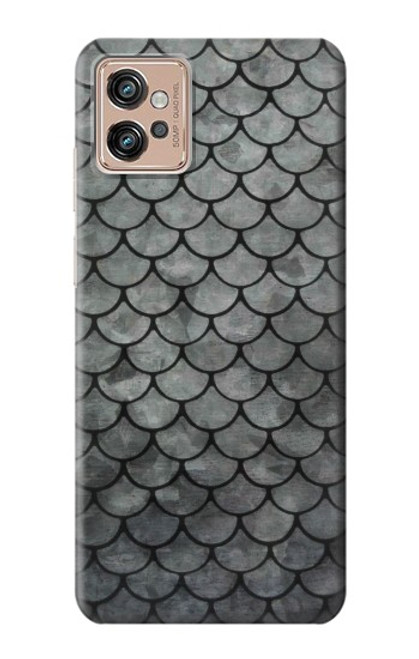 W2950 Silver Fish Scale Hard Case and Leather Flip Case For Motorola Moto G32