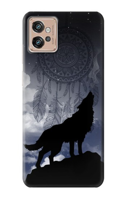 W3011 Dream Catcher Wolf Howling Hard Case and Leather Flip Case For Motorola Moto G32