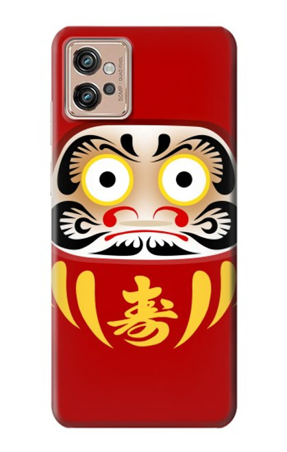 W3045 Japan Good Luck Daruma Doll Hard Case and Leather Flip Case For Motorola Moto G32