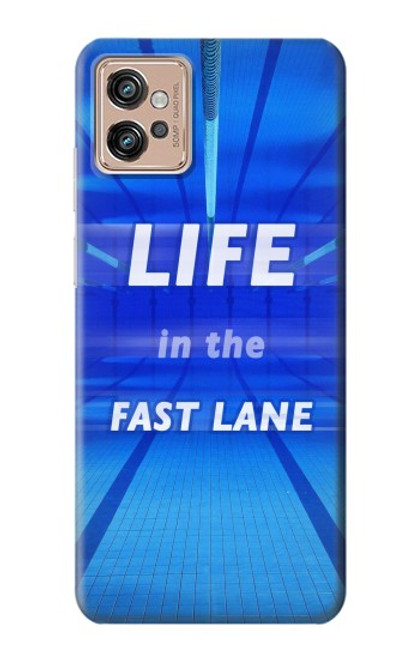 W3136 Life in the Fast Lane Swimming Pool Hard Case and Leather Flip Case For Motorola Moto G32