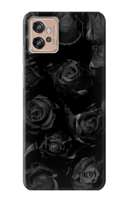 W3153 Black Roses Hard Case and Leather Flip Case For Motorola Moto G32