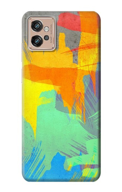 W3423 Brush Stroke Hard Case and Leather Flip Case For Motorola Moto G32