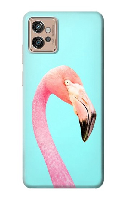 W3708 Pink Flamingo Hard Case and Leather Flip Case For Motorola Moto G32