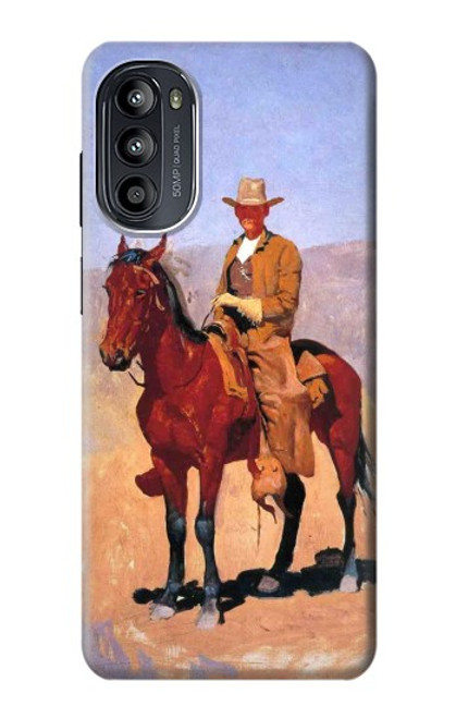 W0772 Cowboy Western Hard Case and Leather Flip Case For Motorola Moto G52, G82 5G