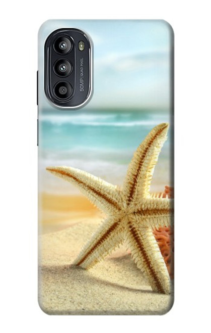 W1117 Starfish on the Beach Hard Case and Leather Flip Case For Motorola Moto G52, G82 5G