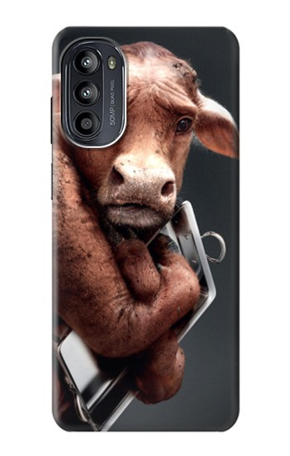 W1271 Crazy Cow Hard Case and Leather Flip Case For Motorola Moto G52, G82 5G