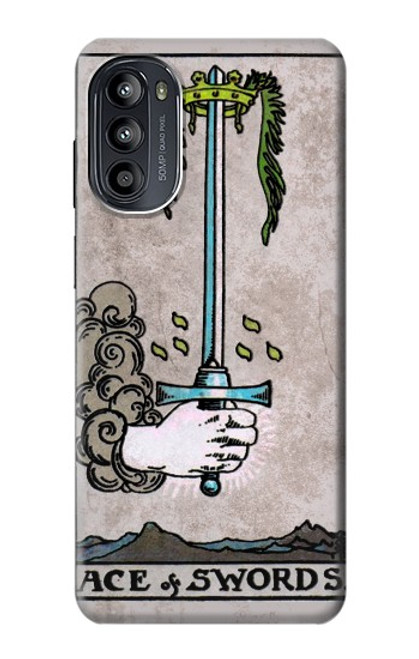 W2482 Tarot Card Ace of Swords Hard Case and Leather Flip Case For Motorola Moto G52, G82 5G