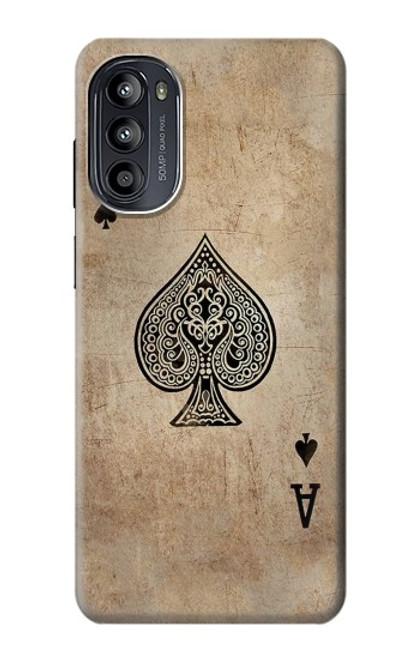 W2928 Vintage Spades Ace Card Hard Case and Leather Flip Case For Motorola Moto G52, G82 5G