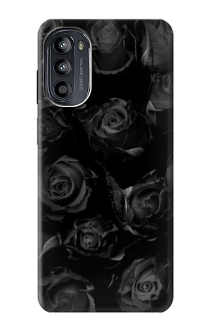 W3153 Black Roses Hard Case and Leather Flip Case For Motorola Moto G52, G82 5G