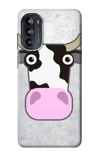 W3257 Cow Cartoon Hard Case and Leather Flip Case For Motorola Moto G52, G82 5G