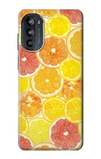 W3408 Lemon Hard Case and Leather Flip Case For Motorola Moto G52, G82 5G