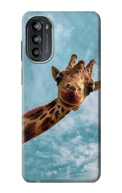 W3680 Cute Smile Giraffe Hard Case and Leather Flip Case For Motorola Moto G52, G82 5G