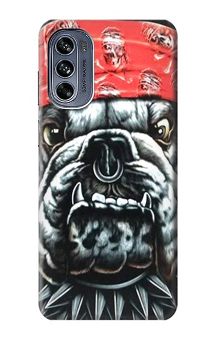 W0100 Bulldog American Football Hard Case and Leather Flip Case For Motorola Moto G62 5G