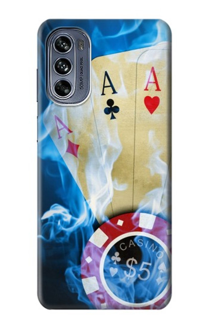 W0348 Casino Hard Case and Leather Flip Case For Motorola Moto G62 5G