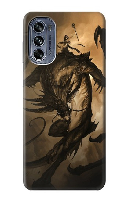 W0388 Dragon Rider Hard Case and Leather Flip Case For Motorola Moto G62 5G